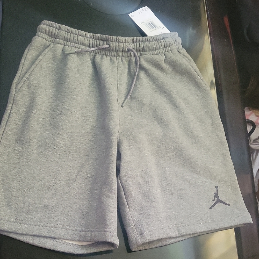 Jordan Gray Athletic Shorts with Elastic Waistband